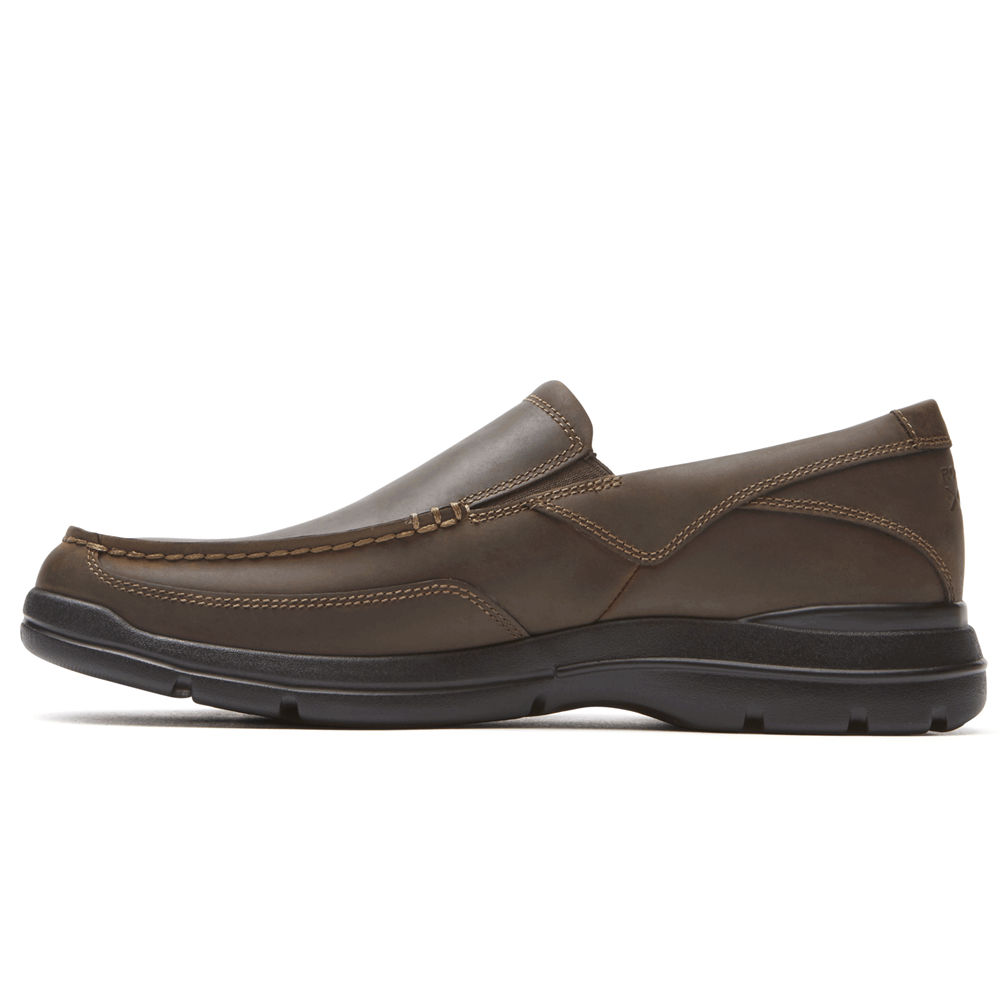 Rockport Mens Slip-On Dark Brown - Junction Point - UK 183-JARGVW